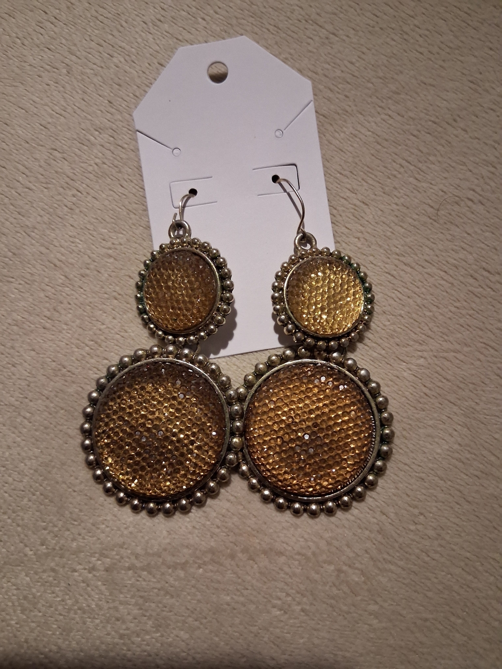 Source Unknown Gold-Tone Double Drop Disc Earrings